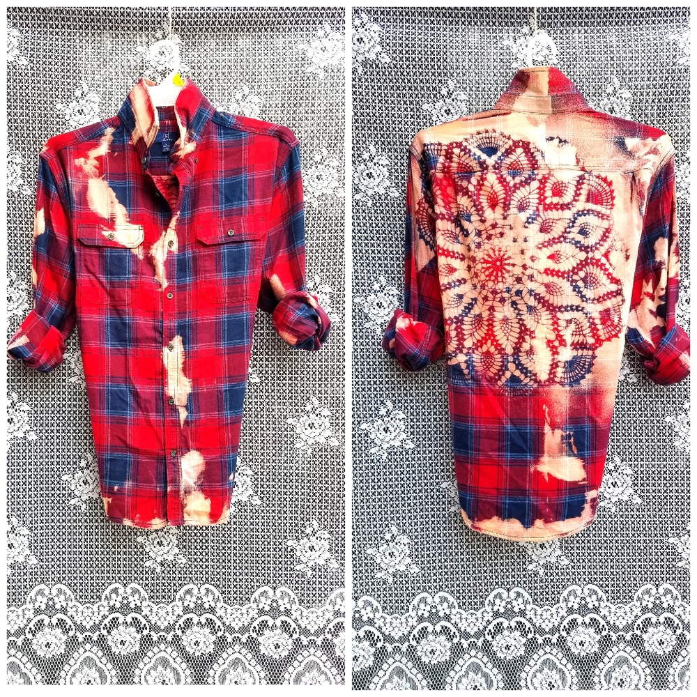 Bleach Distressed Flannel